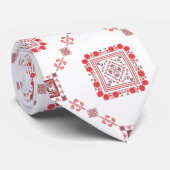 Rode Bloemen Tatreez Henna Thobe Jurk Stropdas (Opgerold)