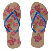 Rode bloemen teenslippers (Voetbed)