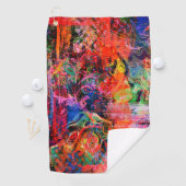 Rode Bloemen Textuur Golf Handdoek (Insitu)