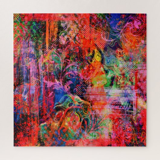 Rode bloemen textuur legpuzzel (Verticaal)