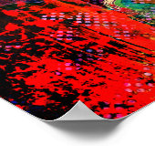 Rode bloemen textuur poster (Hoek)