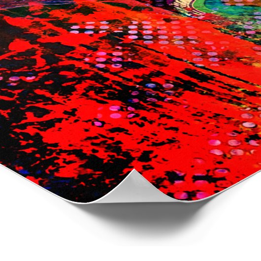 Rode bloemen textuur poster (Hoek)