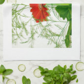 Rode Bloemen Theedoek (Gevouwen)