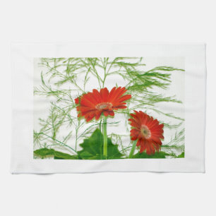 Rode Bloemen Theedoek