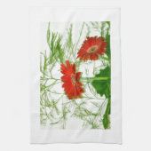 Rode Bloemen Theedoek (Verticaal)