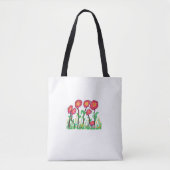 Rode bloemen tote bag (Voorkant)