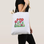 Rode bloemen tote bag (Dichtbij)