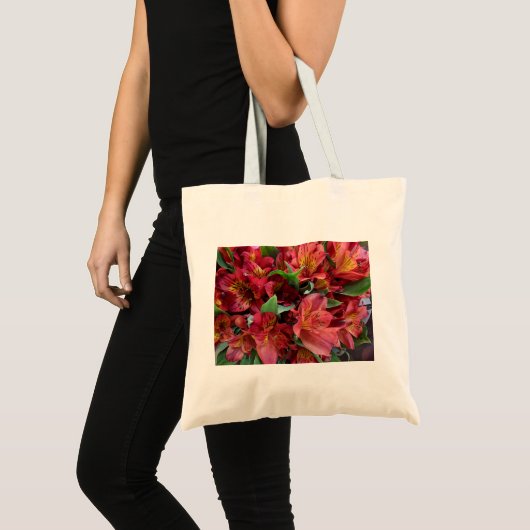 Rode bloemen tote bag (Voorkant (product))