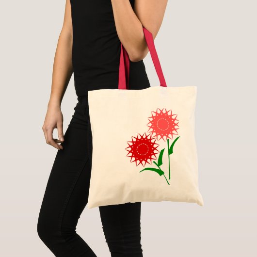 Rode bloemen tote bag (Voorkant (product))