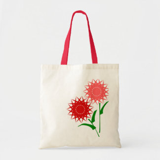 Rode bloemen tote bag