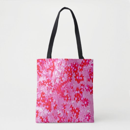  rode bloemen tote bag (Voorkant)