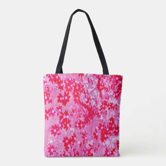 rode bloemen tote bag (Achterkant)