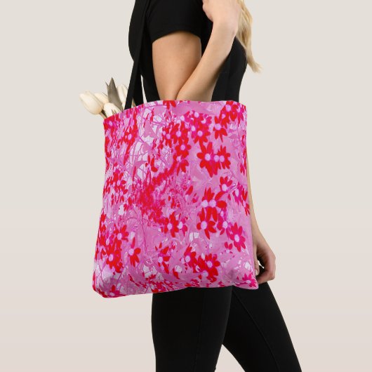 rode bloemen tote bag (Dichtbij)