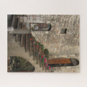 Rode bloemen trap in Assisi - puzzel (Horizontaal)