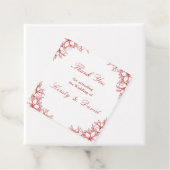 Rode  Bloemen Trouwgunst Labels (In situ)