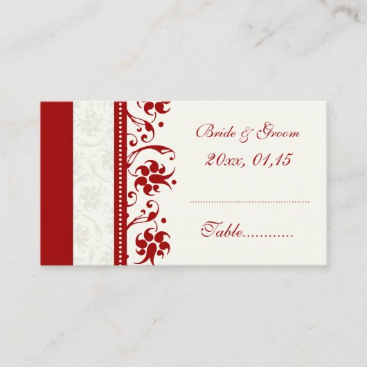 Rode Bloemen Trouwtafel Plaats Kaarten Plaatskaartje (Voorkant)