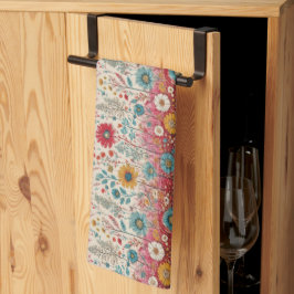 Rode Bloemen Tuin Keuken Handdoek