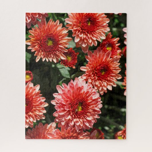 Rode bloemen van chrysanthemum legpuzzel (Verticaal)