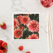 Rode bloemen van chrysanthemum servet (Insitu)