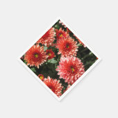 Rode bloemen van chrysanthemum servet (Hoek)