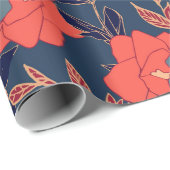 Rode bloemen van rozen en pinda's met bladeren en  cadeaupapier (Rol Hoek)