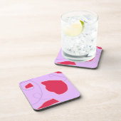 Rode bloemen veldontwerp Harde kunststof onderzett Bier Onderzetter (Rechterzijde)