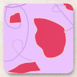 Rode bloemen veldontwerp Harde kunststof onderzett Bier Onderzetter