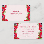 Rode bloemen visitekaartje sjabloon uw eigen ontwe (Voorkant / Achterkant)