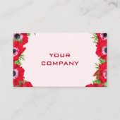 Rode bloemen visitekaartje sjabloon uw eigen ontwe (Voorkant)