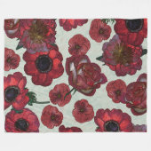 Rode bloemen Vleekzak, groot Fleece Deken (Voorkant (Horizontaal))