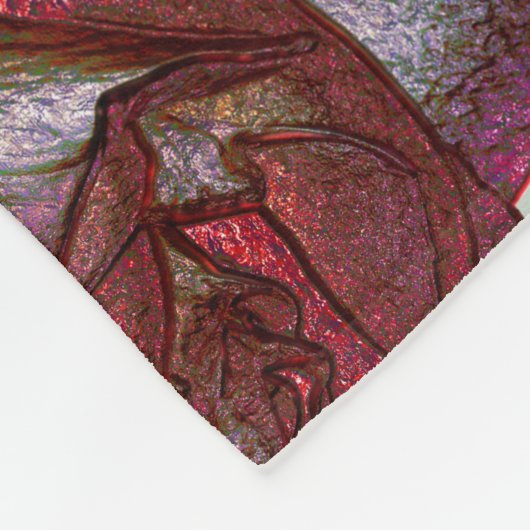 Rode bloemen Vleekzak, groot Fleece Deken (Hoek)