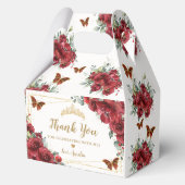 Rode Bloemen Vlinders Quince XV 16 Verjaardagsgeve Bedankdoosjes (Achterkant)