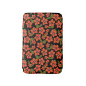 Rode bloemen waterverf badmat (Voorkant Verticaal)
