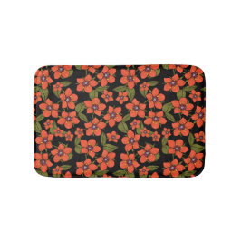 Rode bloemen waterverf badmat