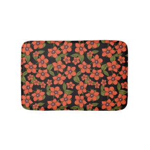 Rode bloemen waterverf badmat