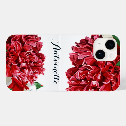 Rode Bloemen Waterverf Elegant Personaliseer Case-Mate iPhone Case (Achterkant (horizontaal))