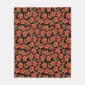 Rode bloemen waterverf fleece deken (Voorkant)