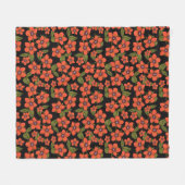 Rode bloemen waterverf fleece deken (Voorkant (Horizontaal))