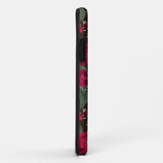 Rode bloemen, waterverf florale patroon. Case-Mate iPhone case (Achterkant/rechts)