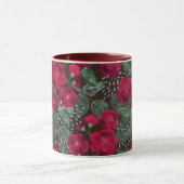 Rode bloemen, waterverf florale patroon. mok (Midden)