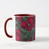 Rode bloemen, waterverf florale patroon. mok (Links)