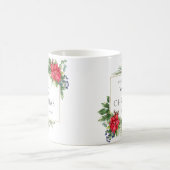 Rode Bloemen Waterverf Kerstvakantie Koffiemok (Center)