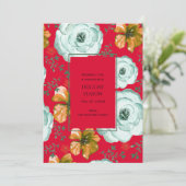 Rode Bloemen Waterverf Rozen Botanische Vakantie K (Staand voorkant)