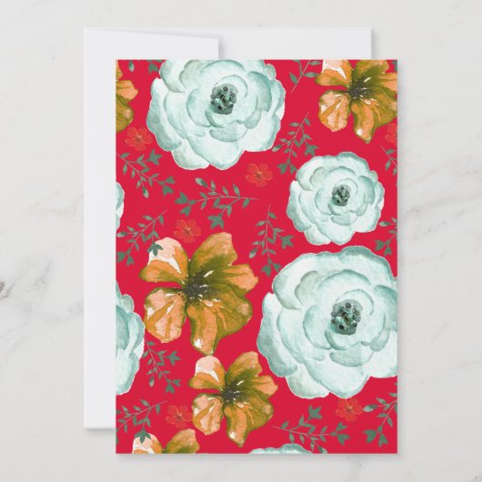 Rode Bloemen Waterverf Rozen Botanische Vakantie K (Achterkant)