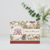 Rode Bloemen We zijn verhuisd Aankondigingskaart (Staand voorkant)