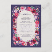 Rode Bloemen Wedding Details Informatiekaartje (Voorkant)