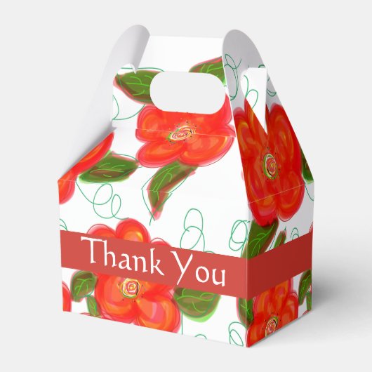 Rode Bloemen Wedding Favoriet Box Bedankdoosjes (Achterkant)