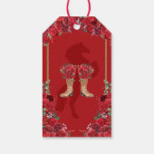 Rode Bloemen Western Charro Quinceañera Dank u Cadeaulabel (Achterkant)