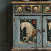  Rode Bloemen William Morris Style Eenhoorn Tissuepapier