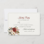 Rode Bloemen Winter Wedding RSVP Card (Voorkant)